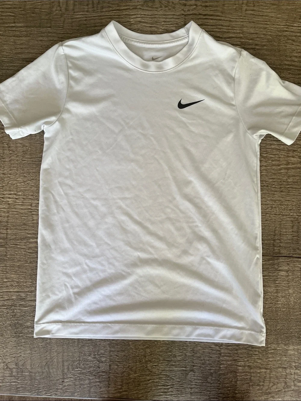 Nike White Short Sleeve Tee with Black Swoosh
